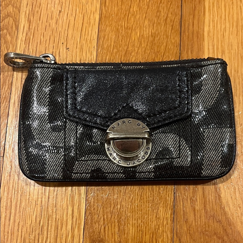 Marc Jacobs Navy and Silver Mini Pouch